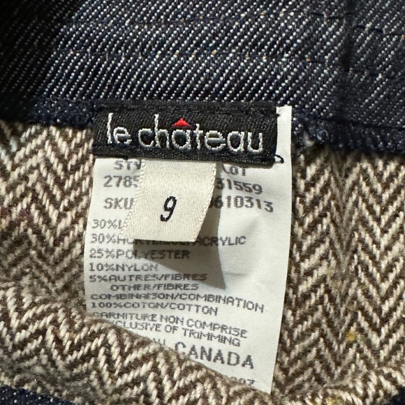 Le château denim/wool skirt with little belt type buckles on the side - Picture 2 of 2